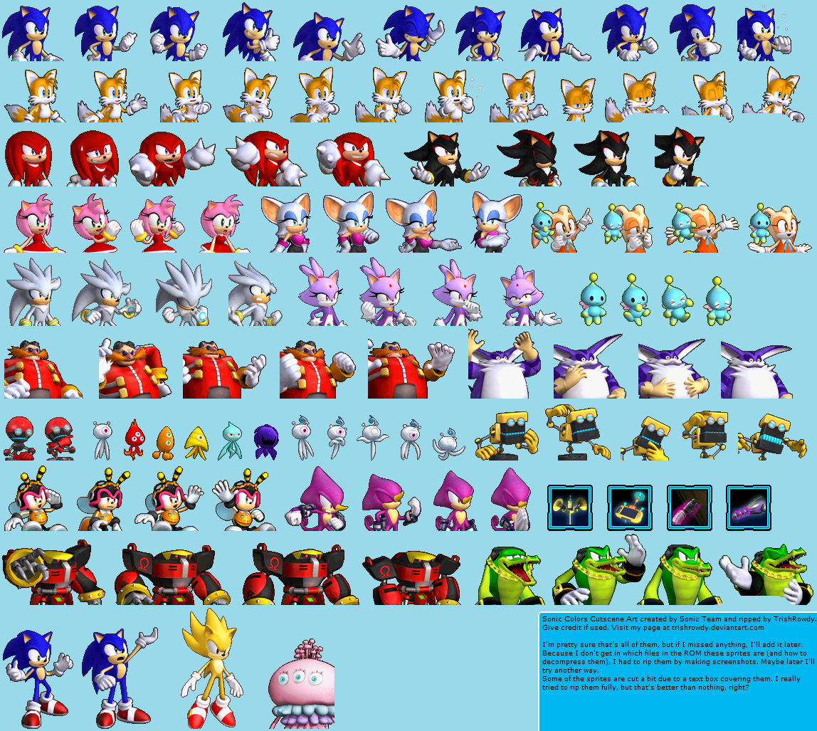 Sonic Colors - Cutscene Mugshots