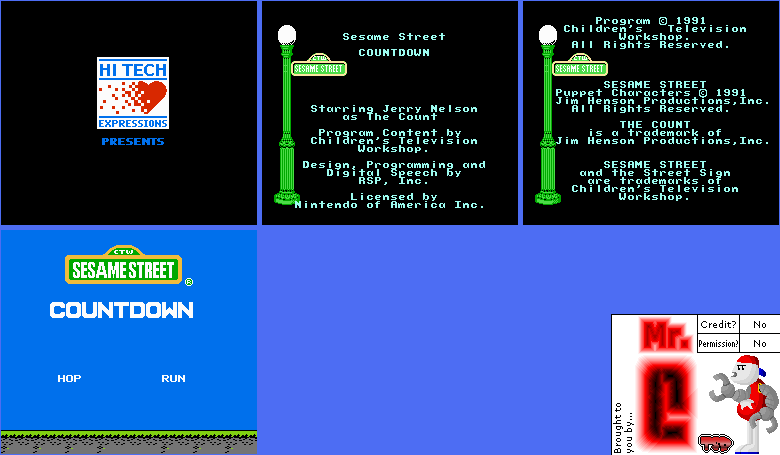 Sesame Street: Countdown - Title Screen