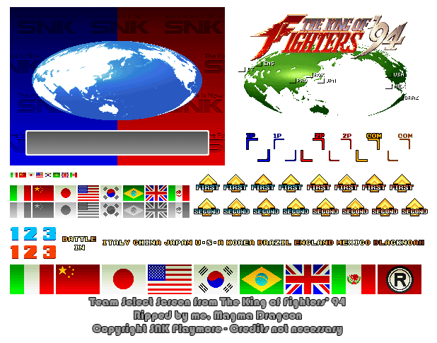 The King of Fighters '94 - Team Select Screen