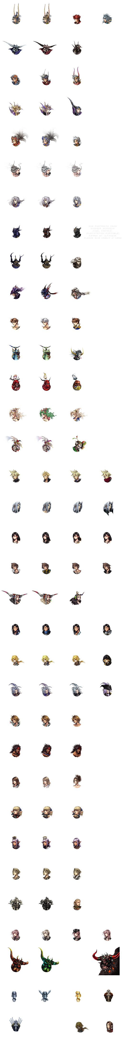 Dissidia 012 (Duodecim): Final Fantasy - HUD Portraits