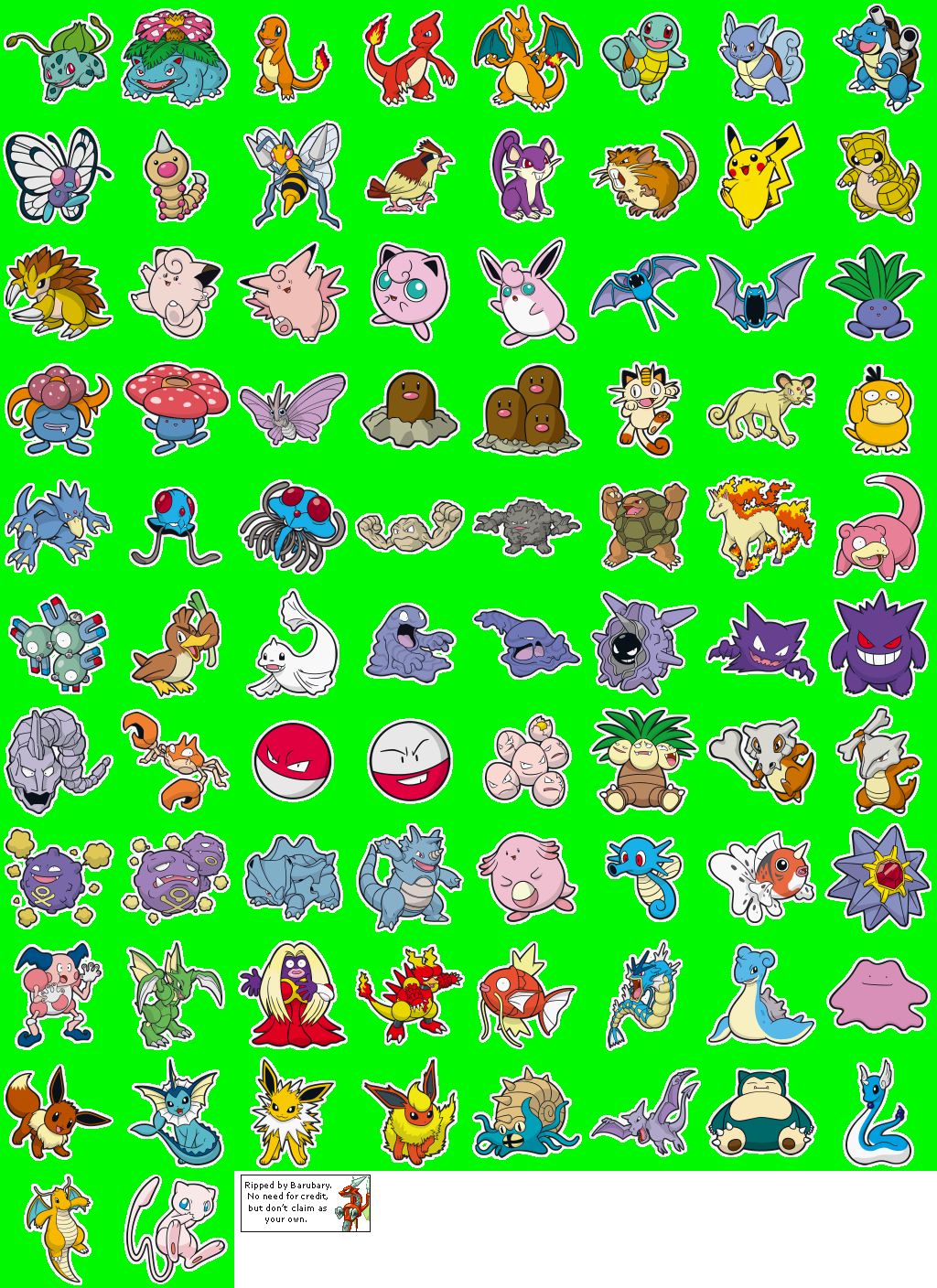 Pokémon Stickers (1st Generation)