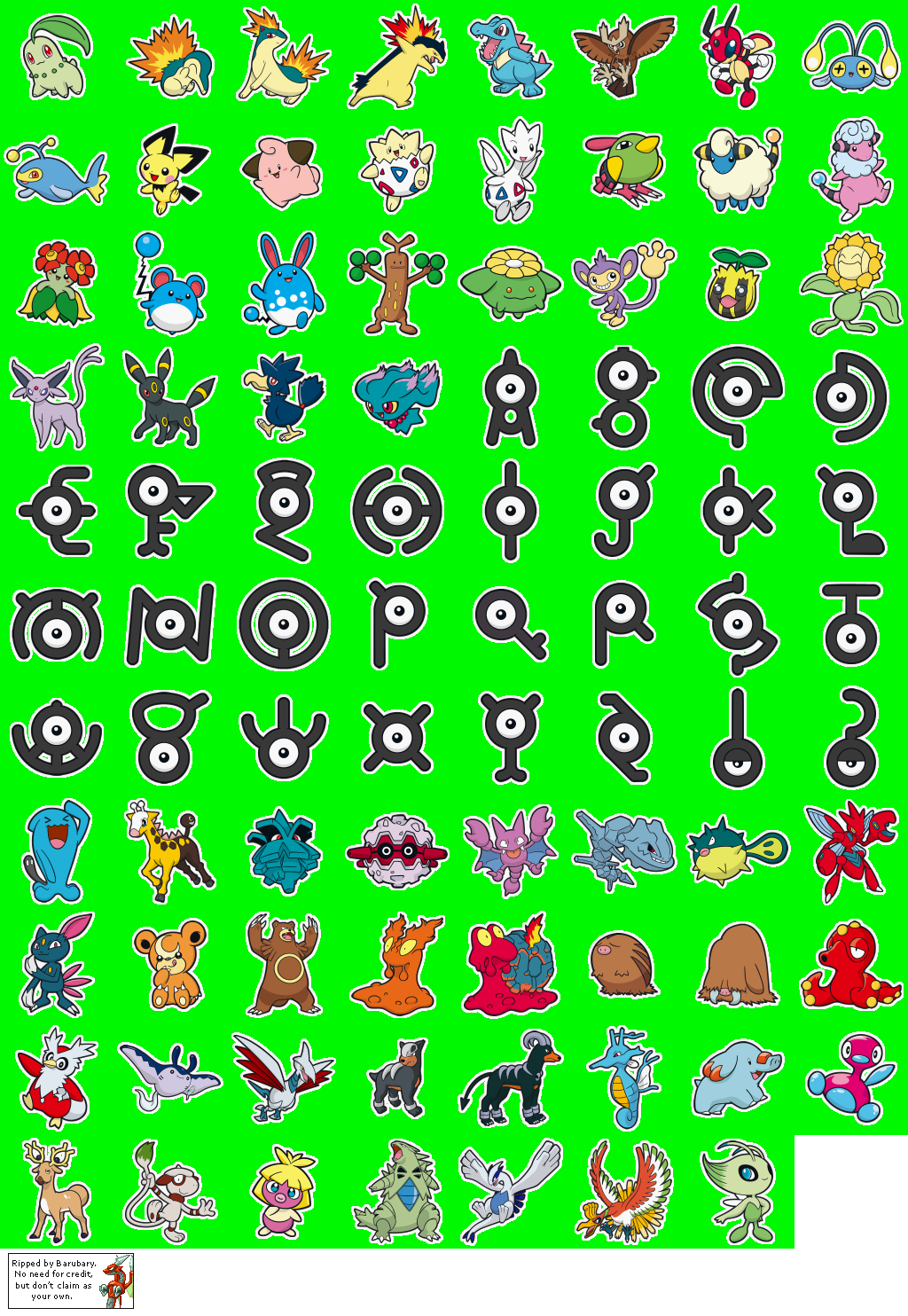 Pokémon Stickers (2nd Generation)
