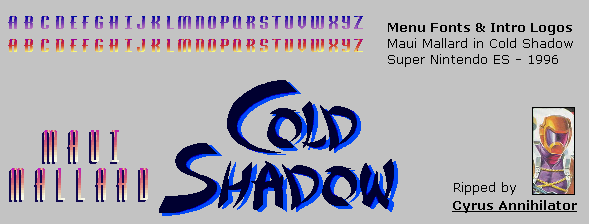 Maui Mallard in Cold Shadow / Donald in Maui Mallard - Font
