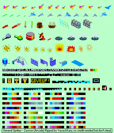 Zaxxon - General Sprites