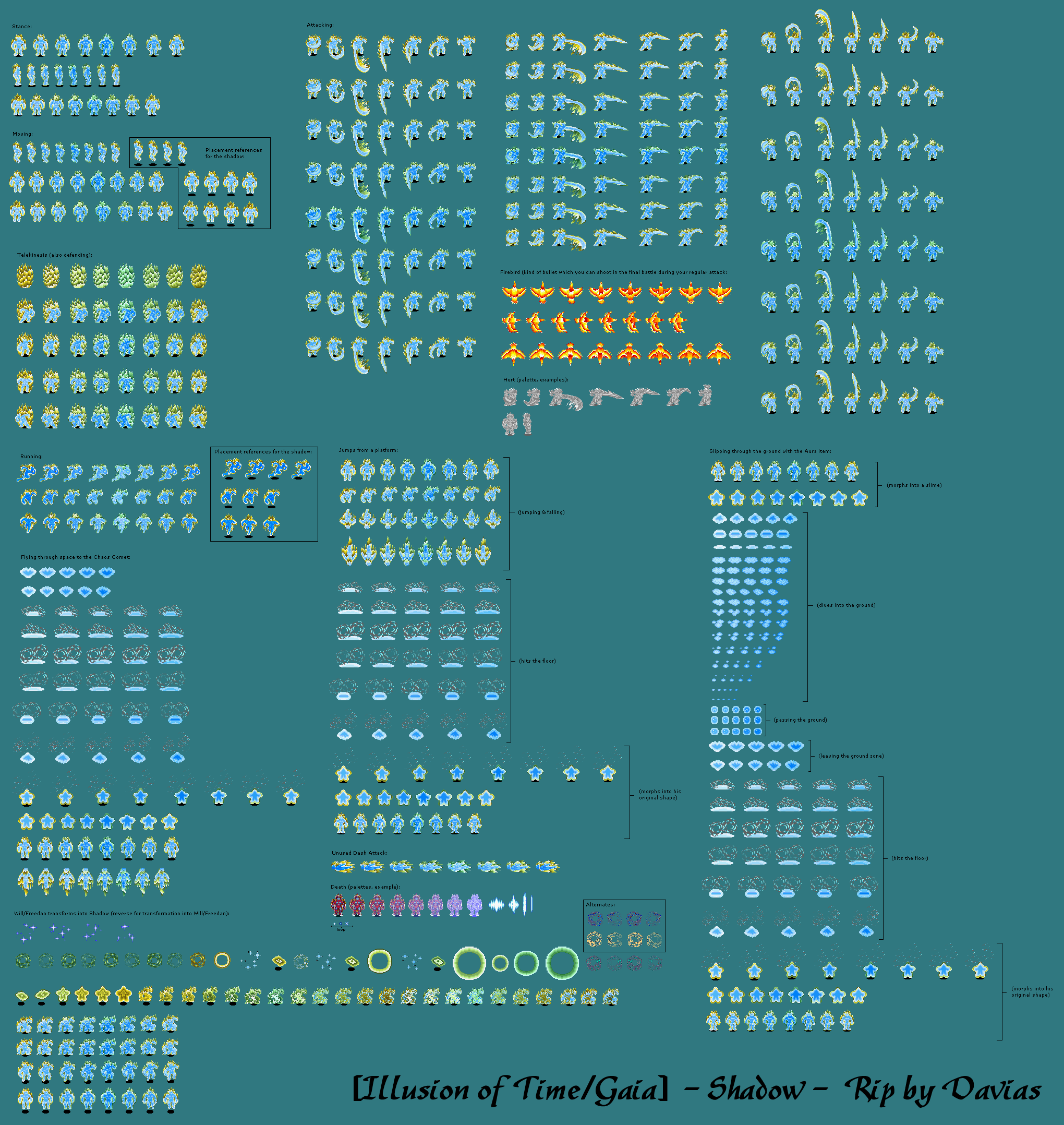 SNES Illusion of Gaia / Illusion of Time Shadow The Spriters Resource