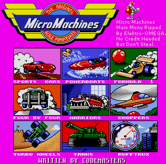 Micro Machines - Main Menu