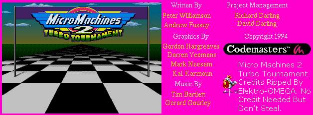 Micro Machines 2: Turbo Tournament (PAL) - Credits