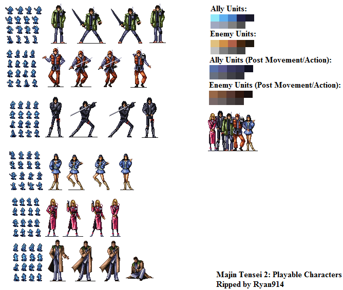 Majin Tensei 2: Spiral Nemesis (JPN) - Playable Characters