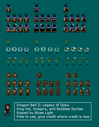 Dragon Ball Z: The Legacy of Goku - King Kai, Gregory and Bubbles