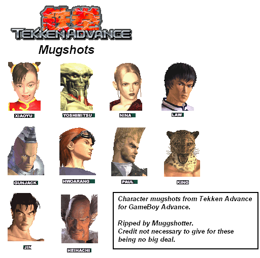 Tekken Advance - Mugshots