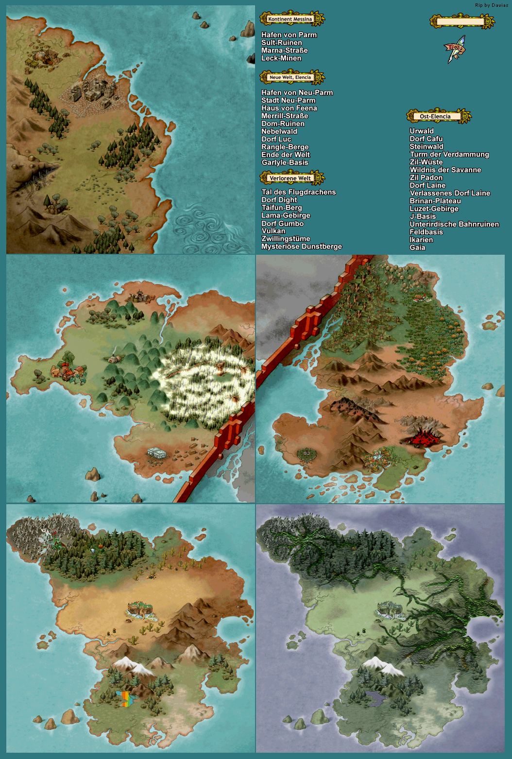 Grandia - Overworld Maps