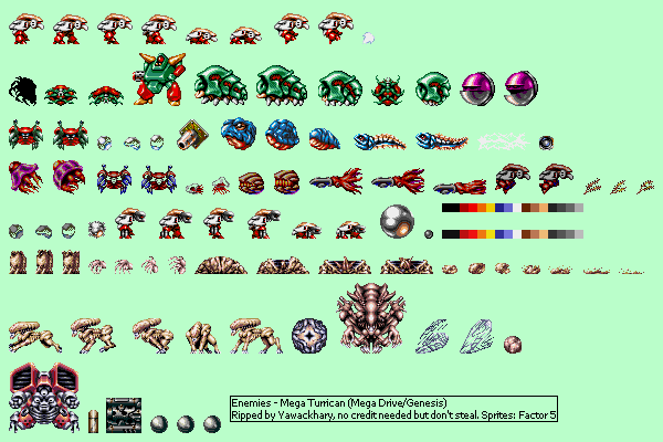 Mega Turrican - Enemies