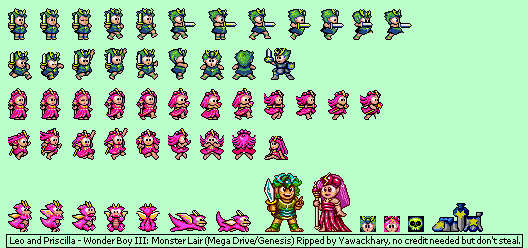 Wonder Boy 3: Monster Lair - Leo & Priscilla