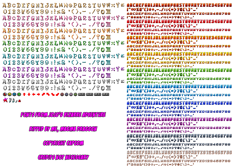 JoJo's Bizarre Adventure - Fonts