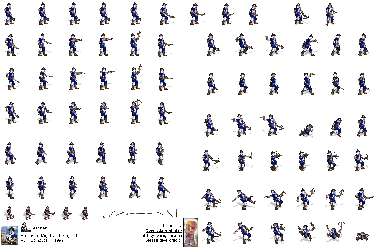 PC / Computer - Heroes of Might and Magic 3 - Archer - The Spriters ...