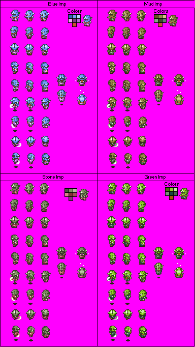 Chrono Trigger - Blue Imp, Green Imp, Mud Imp & Stone Imp