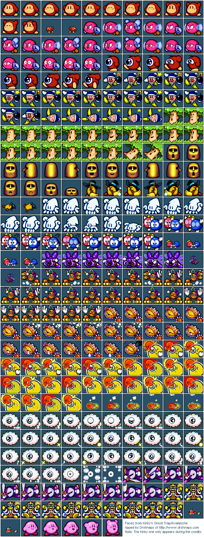 Kirby's Avalanche / Kirby's Ghost Trap - Battle Faces