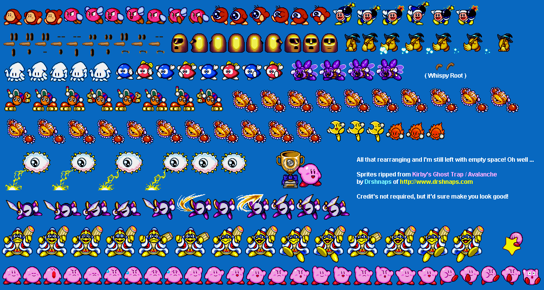 Kirby's Avalanche / Kirby's Ghost Trap - Cutscene Sprites