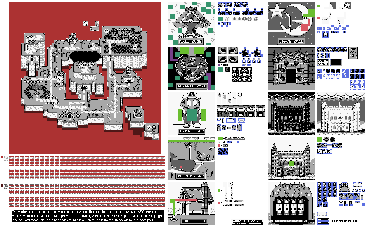 Super Mario Land 2: 6 Golden Coins - World & Zone Maps