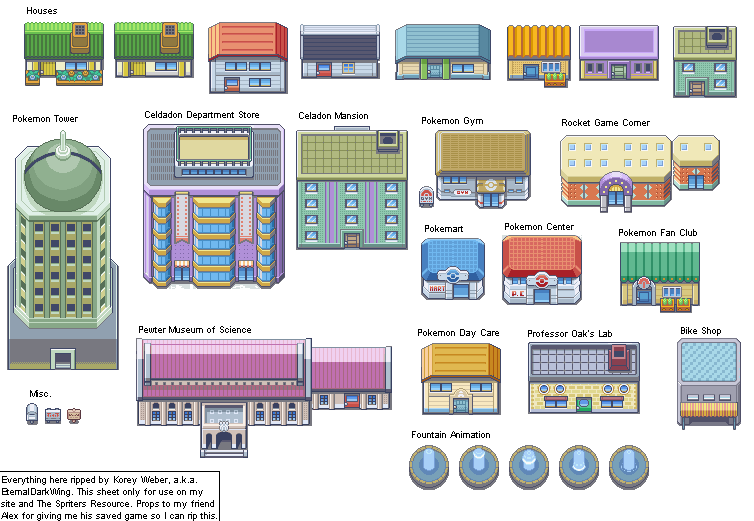 Pokémon FireRed / LeafGreen - Buildings