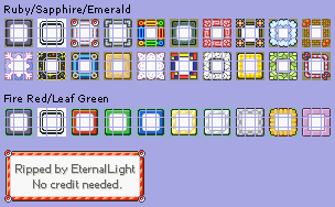 Pokémon FireRed / LeafGreen - Menu Frames