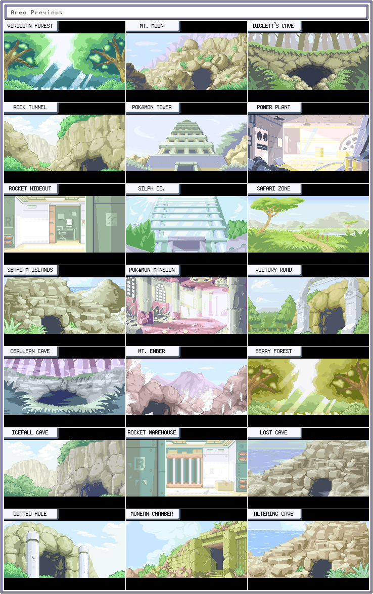 Pokémon FireRed / LeafGreen - Area Previews