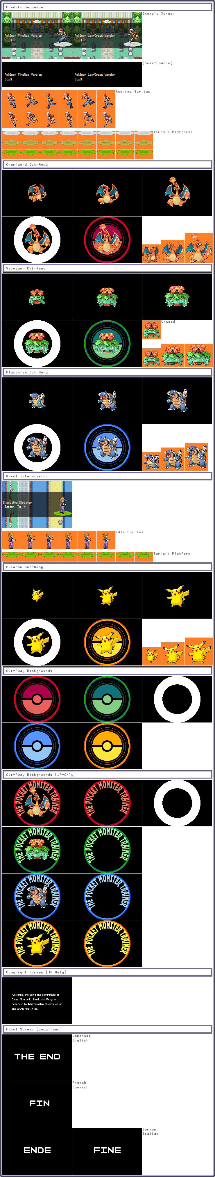 Pokémon FireRed / LeafGreen - Credits Sequence