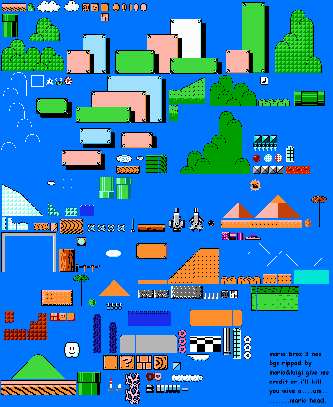 NES - Super Mario Bros. 3 - Background Elements - The Spriters Resource