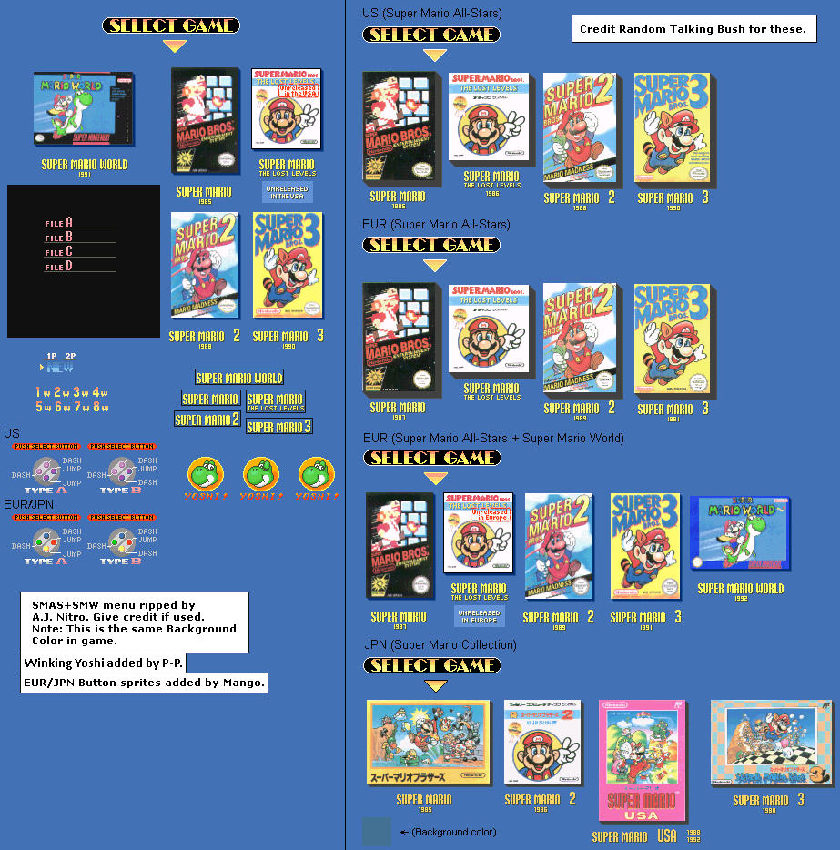 Super Mario All-Stars / + Super Mario World - Game Select