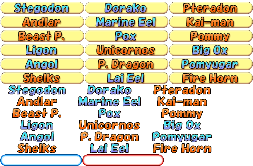 Bomberman Generation - Charabom Names