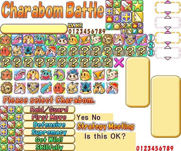 Charabom Battle Screen