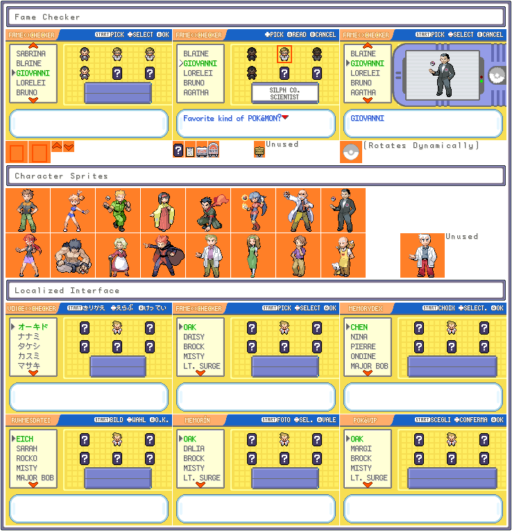 Game Boy Advance - Pokémon FireRed / LeafGreen - Trainers Backs - The