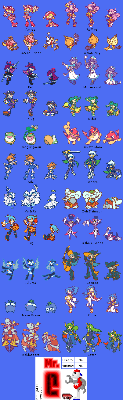 Puyo Puyo 15th Anniversary - Characters (8-Player Mode)