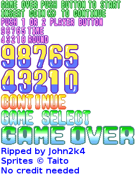 Bust-a-Move '99 / Puzzle Bobble 3 - Fonts