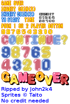 Bust-a-Move 4 / Puzzle Bobble 4 - Fonts