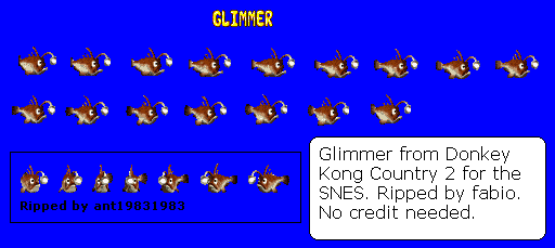 Donkey Kong Country 2: Diddy's Kong Quest - Glimmer the Angler Fish