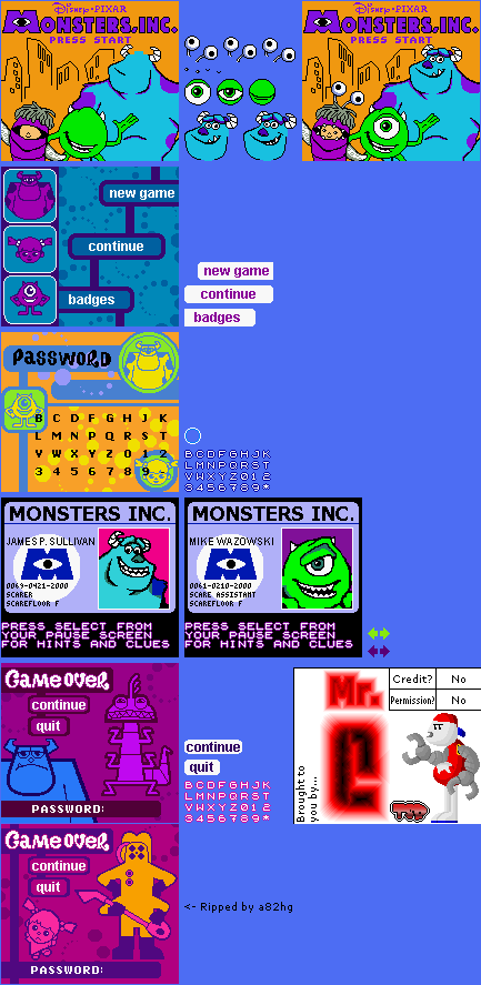 Monsters, Inc. - Title Screen & Menus