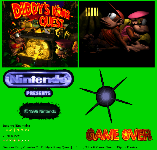 Donkey Kong Country 2: Diddy's Kong Quest - Intro, Title & Game Over Screens