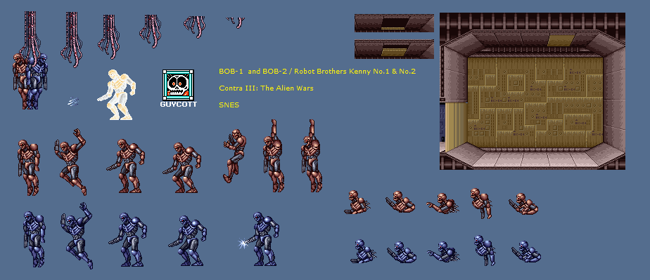 Contra 3: The Alien Wars - Brother Robots Kenny 1 & 2 / BOB-1 & BOB-2