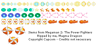 Mega Man 2: The Power Fighters - Items