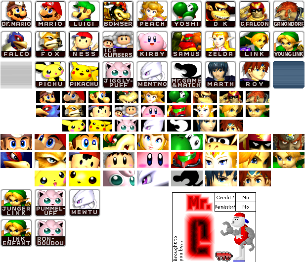 Super Smash Bros. Melee - Character Icons