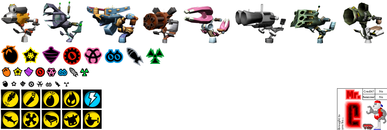 Crash Tag Team Racing - Weapons Icons