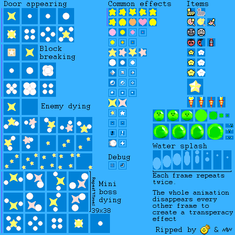 Kirby's Dream Land 3 - Items & Effects