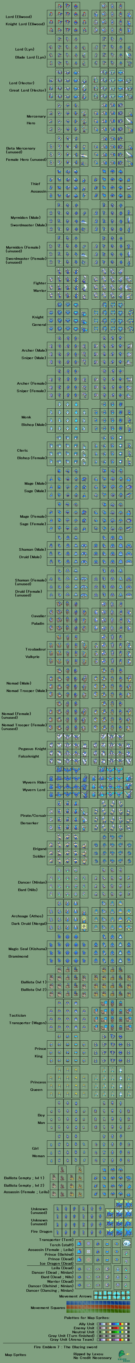 Fire Emblem: The Blazing Blade - Map Sprites