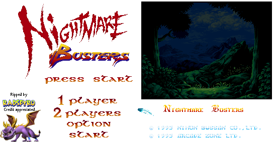 Nightmare Busters (Homebrew) - Title Screen