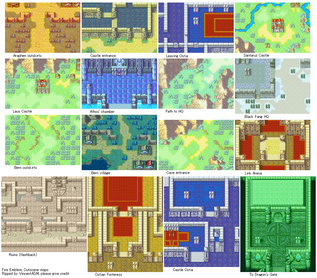 Fire Emblem: The Blazing Blade - Cutscene Maps