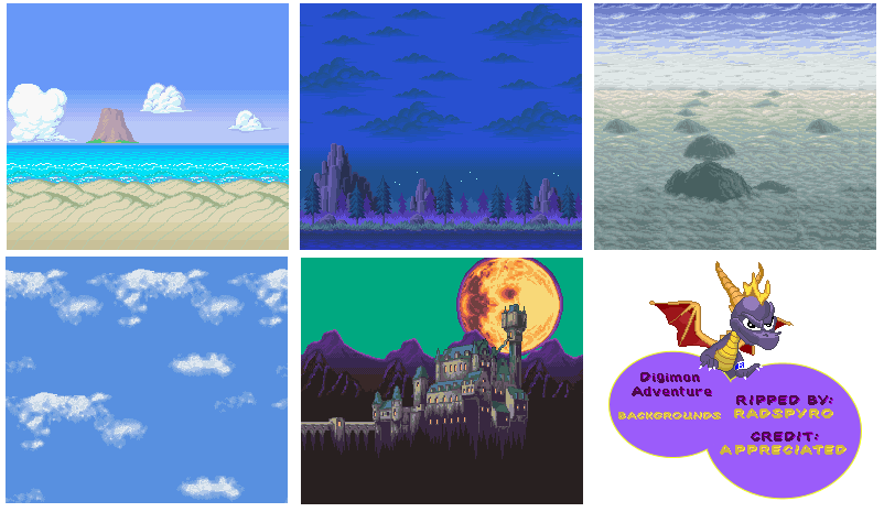 Digimon Adventure (Bootleg) - Backgrounds
