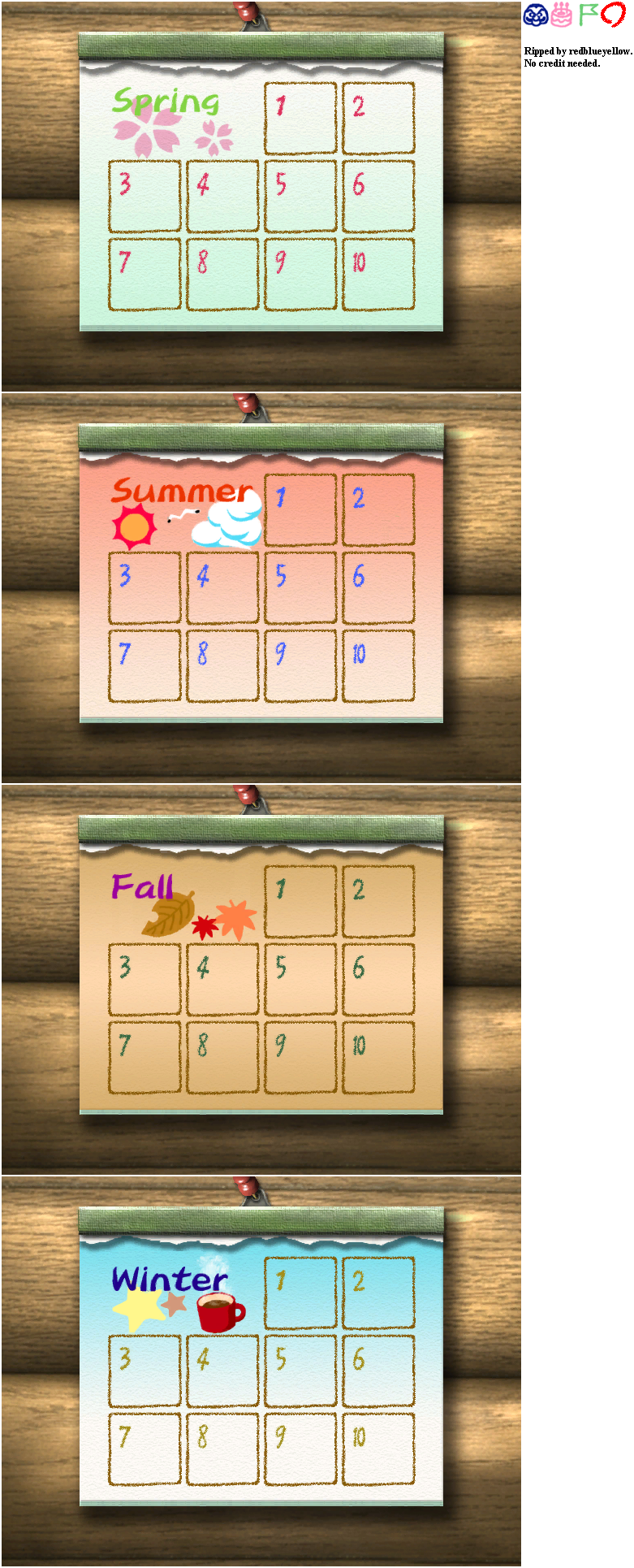 Harvest Moon: A Wonderful Life - Calendar