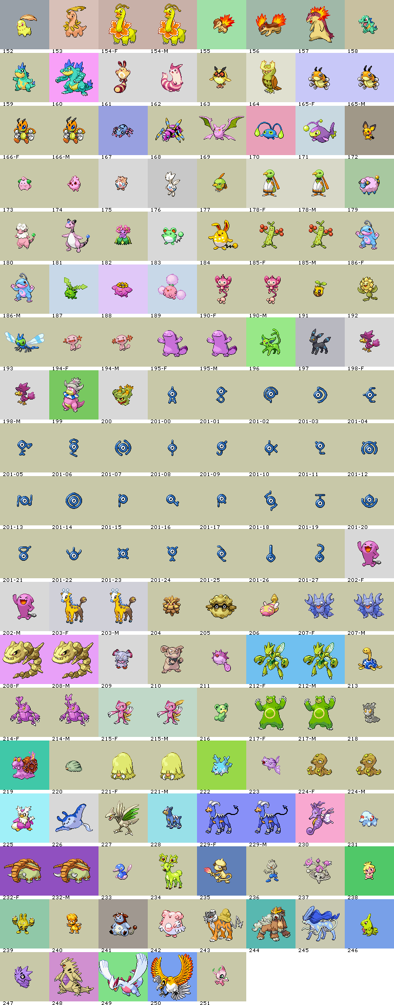 Pokémon (2nd Generation, Shiny, Front)