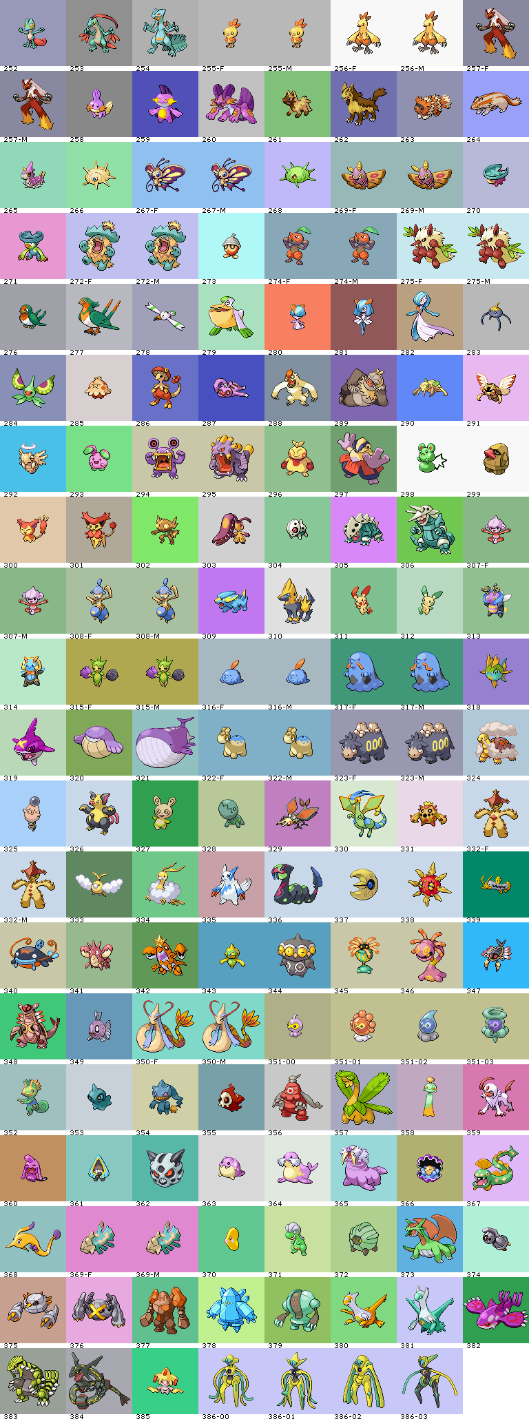 Pokémon (3rd Generation, Shiny, Front)